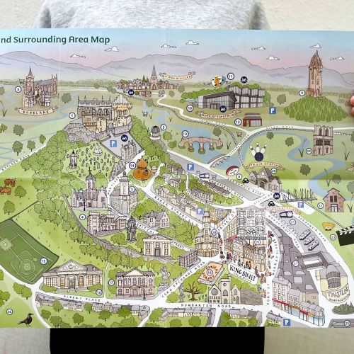 Town and countryside map art