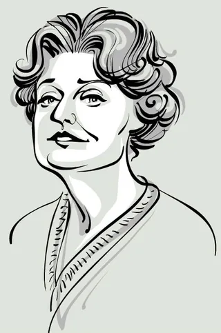 Animated gif of Muriel Spark, winking