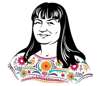 Chicago Magazine portrait of Sandra Cisneros animation
