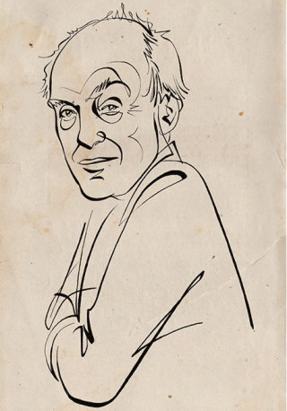 Retrato de animación de Roald Dahl.
