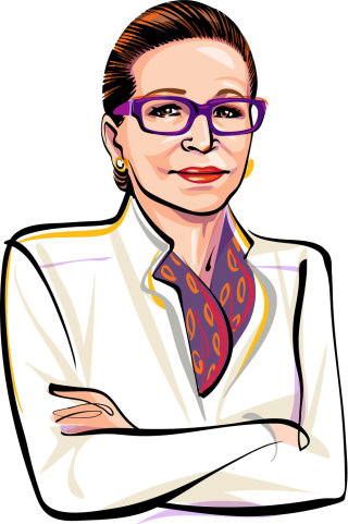 Portrait de l&#39;ancienne juge associée Ruth Bader Ginsburg