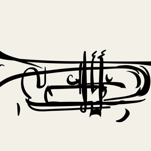 GIF animation of a trumpet blowing