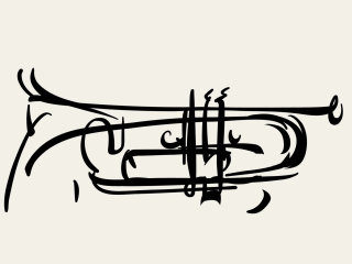 Animación GIF de una trompeta tocando