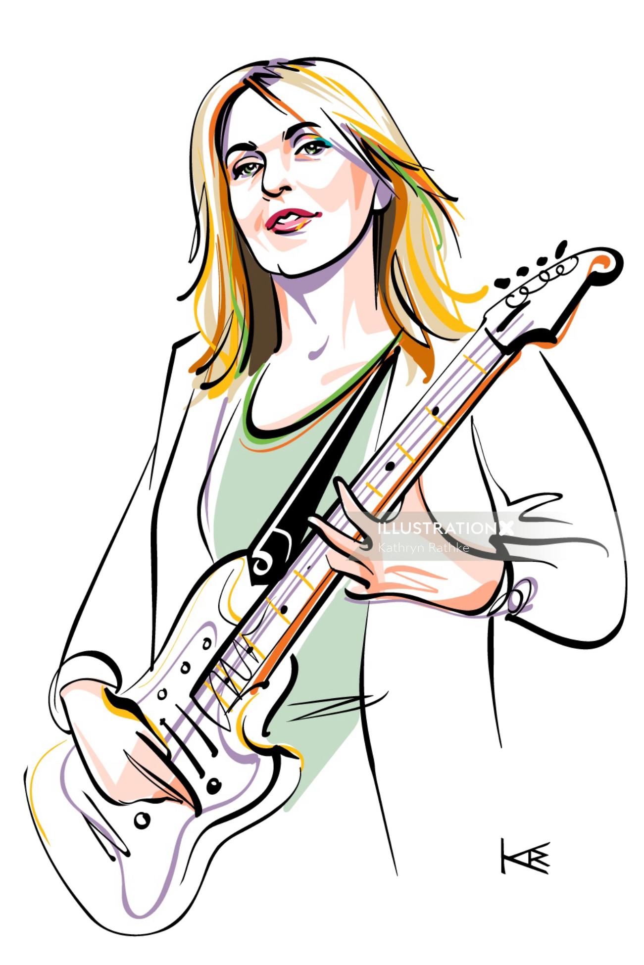 Rocking portrait of Liz Phair, an American singer-songwriter