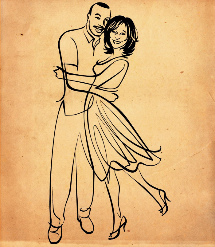 Ilustração de casal dançando vintage