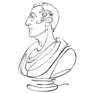 One-line animation depicting Trinity College's renowned thinker statue