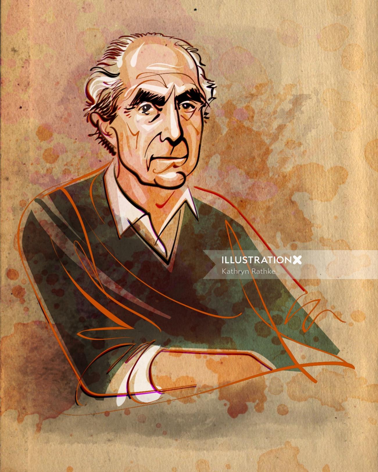 Portraying of author Philip Roth