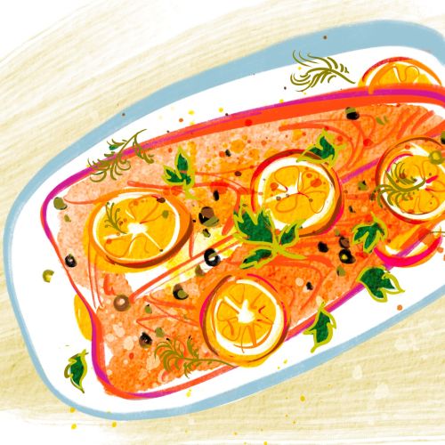 A delicious platter of salmon