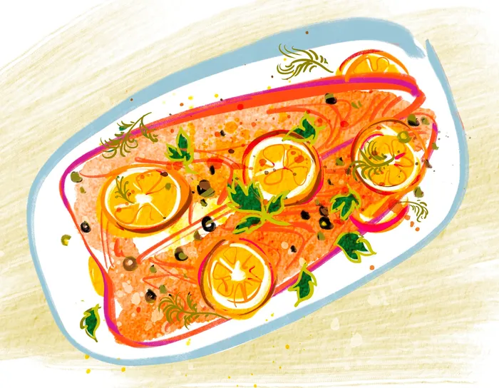 A delicious platter of salmon