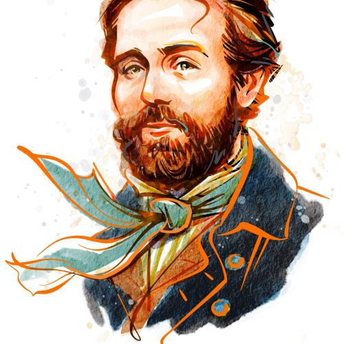 Colorful portrait of young Herman Melville