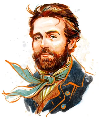 Colorful portrait of young Herman Melville