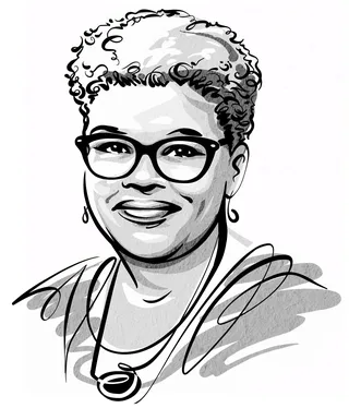 Black and white portrait of Attica Locke