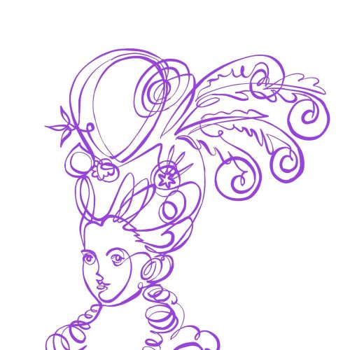 Single continuous line portrait of Marie Antoinette