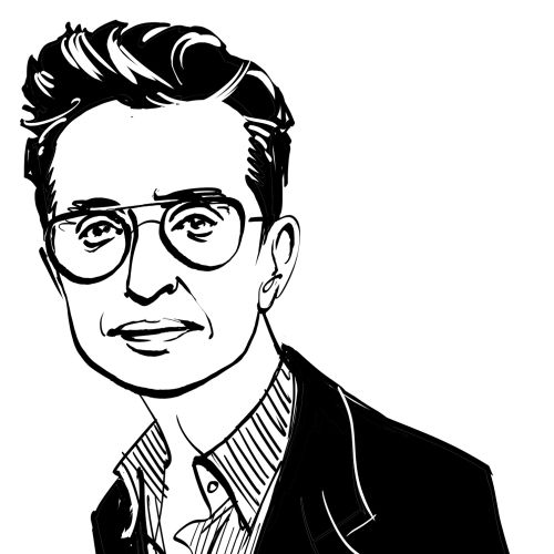 Black and white portrait of Masha Gessen by Kathryn Rathke