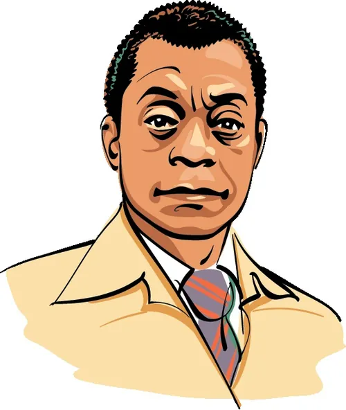 Illustrated portrait of James Baldwin by Kathryn Rathke