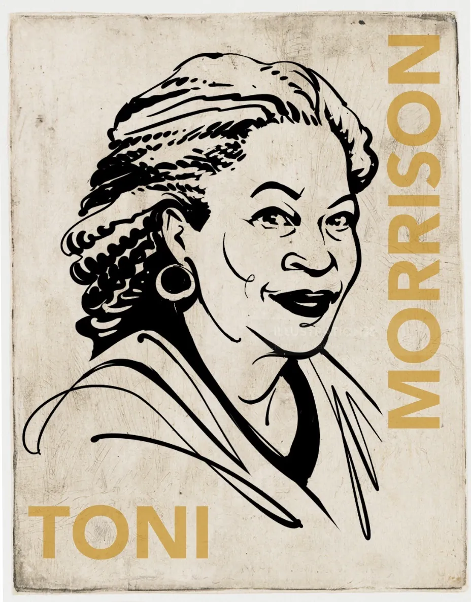 Black and white portrait of Toni Morrison by Kathryn Rathke