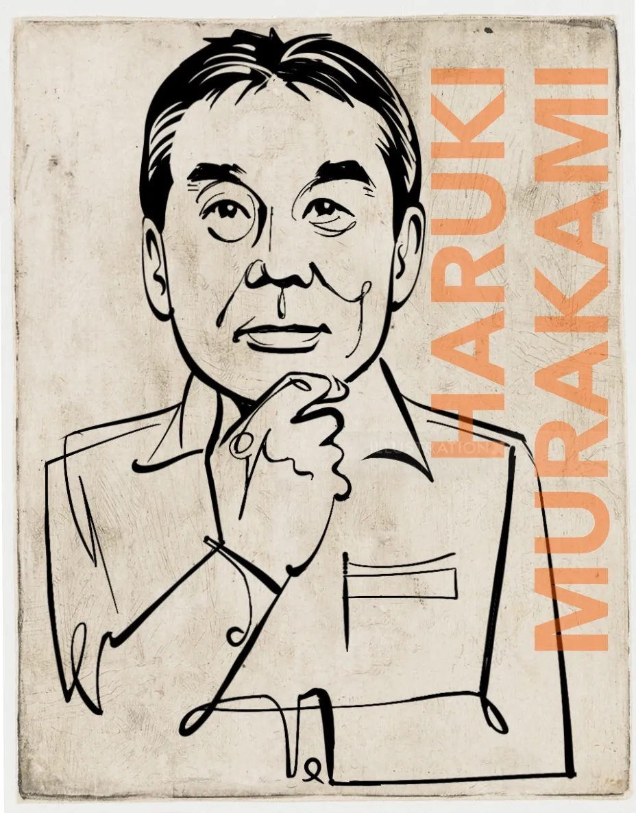 Portrait of Haruki Murakami by Kathryn Rathke