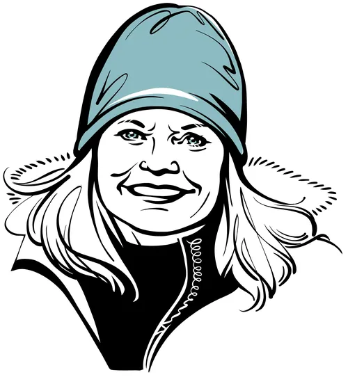 Illustration by Kathryn Rathke of a smiling woman in a knit cap