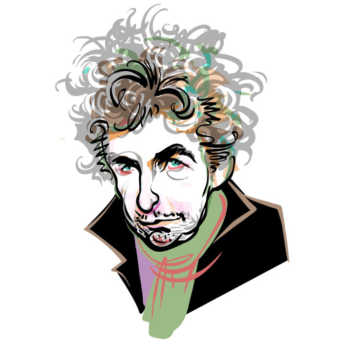 Portrait numérique de Bob Dylan de la vie intelligente