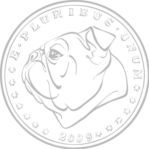 Coin with dog face
