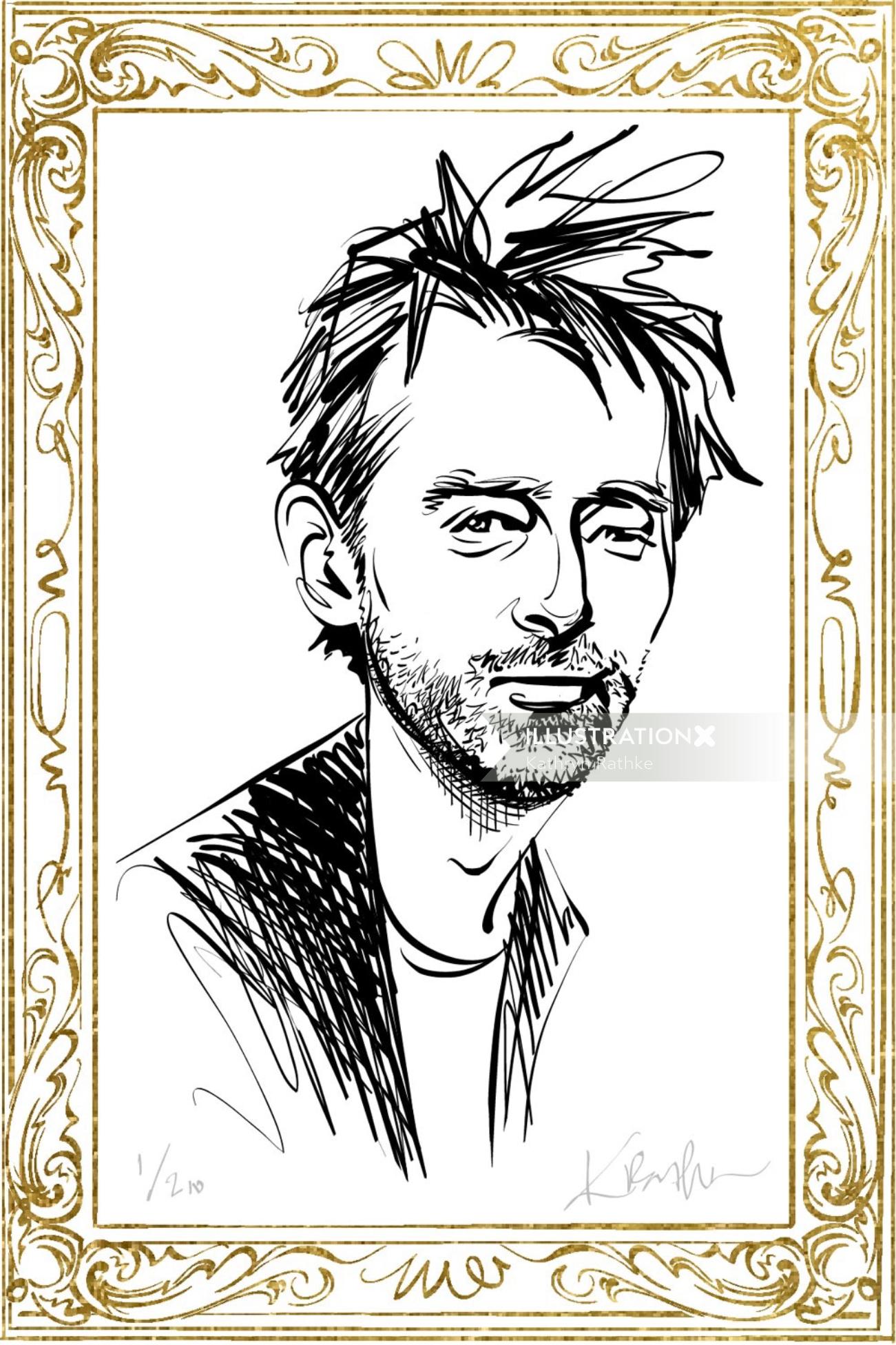 Retrato de Thom Yorke
