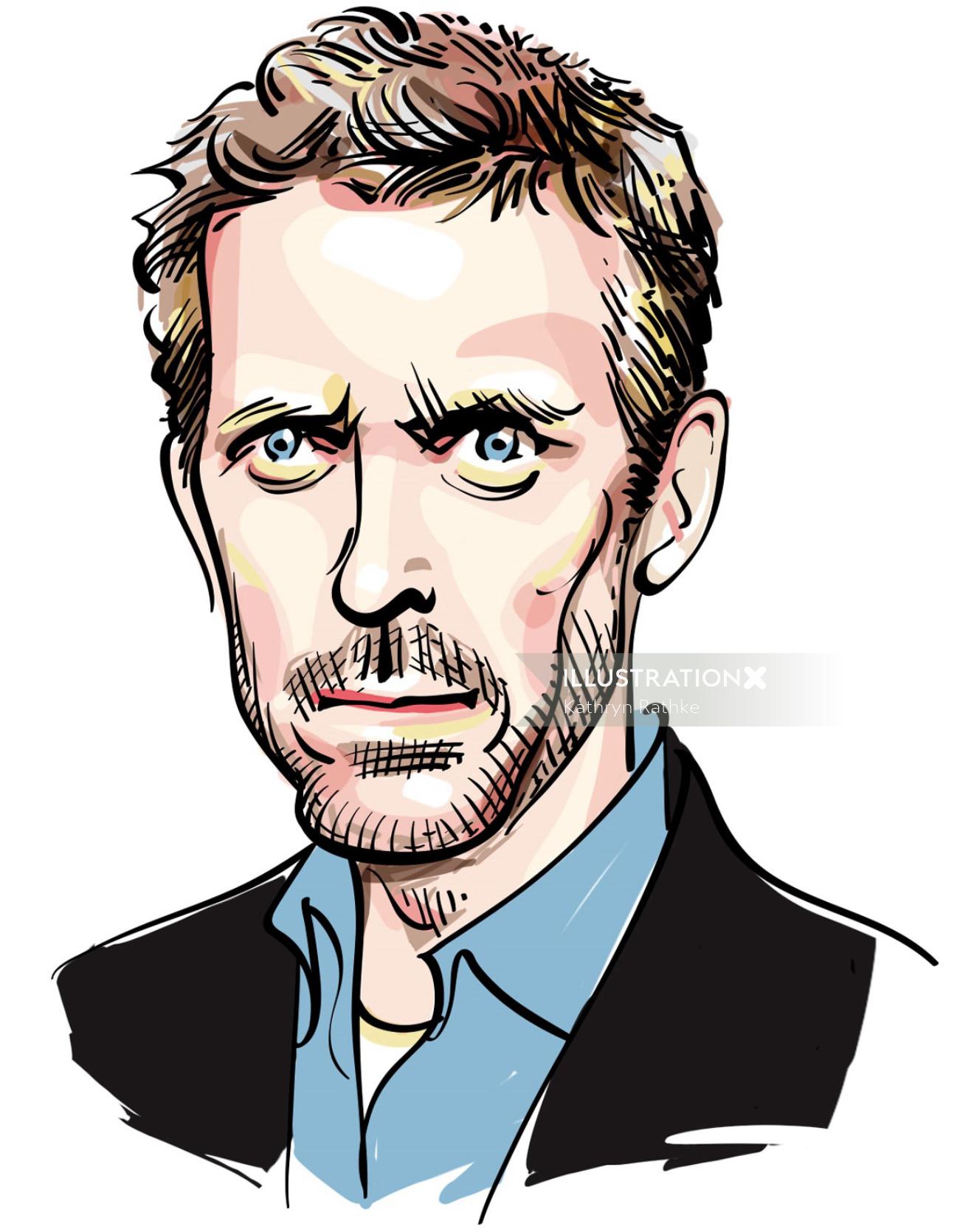 Portrayal of English actor "Hugh Laurie"