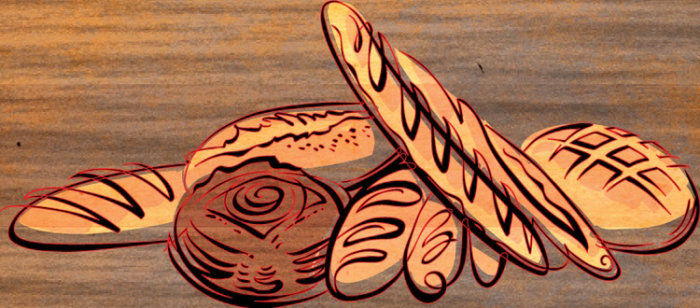 Ilustração de comida de pão