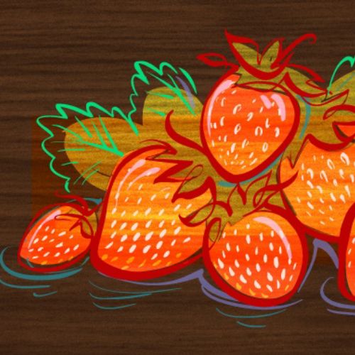 Strawberries painting