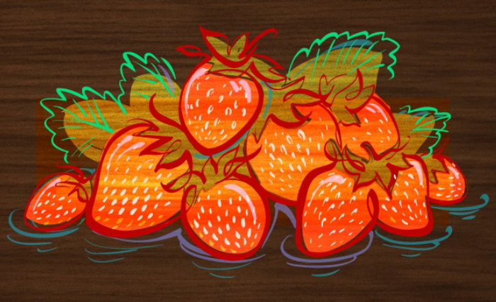Very tasty strawberries illustration