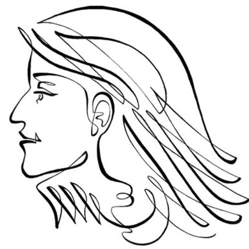 Female profile GIF animation
