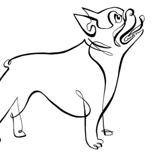 animated action line drawing of happy dog