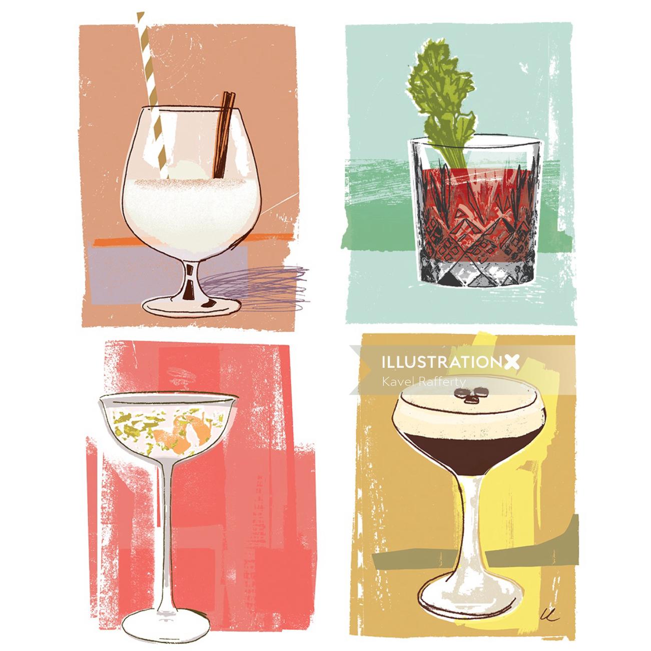 illustration de cocktails
