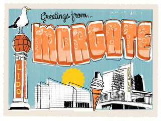 Ilustración de postal de Margate