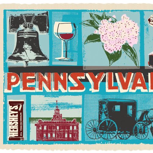 Pennsylvania postcard for the wine enthusiast US