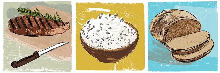 Cumin Rice food illustration