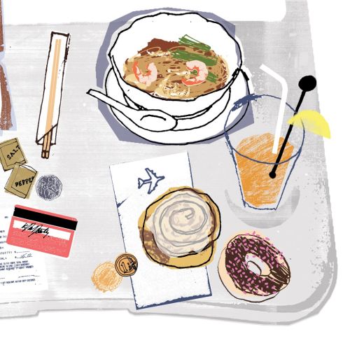 Airlines food illustration by Kavel Rafferty