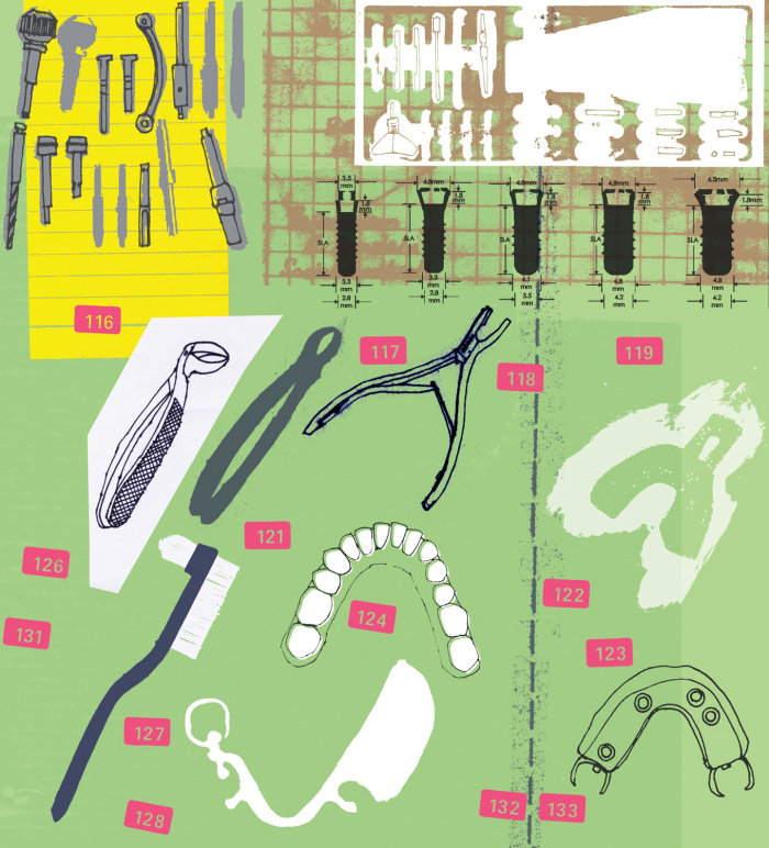 Dentista, ferramentas clipart