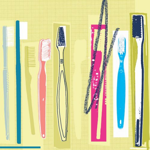 set of different type of toothbrushes