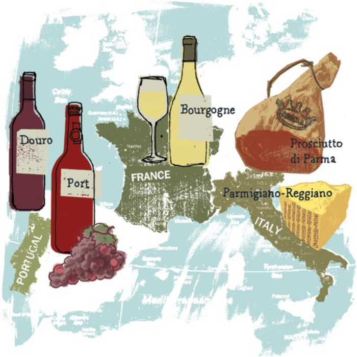 discover the origin food map illustration