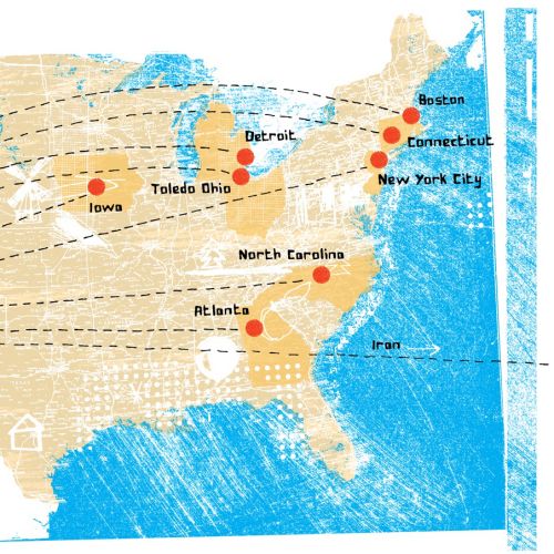 USA Map Mixed media
