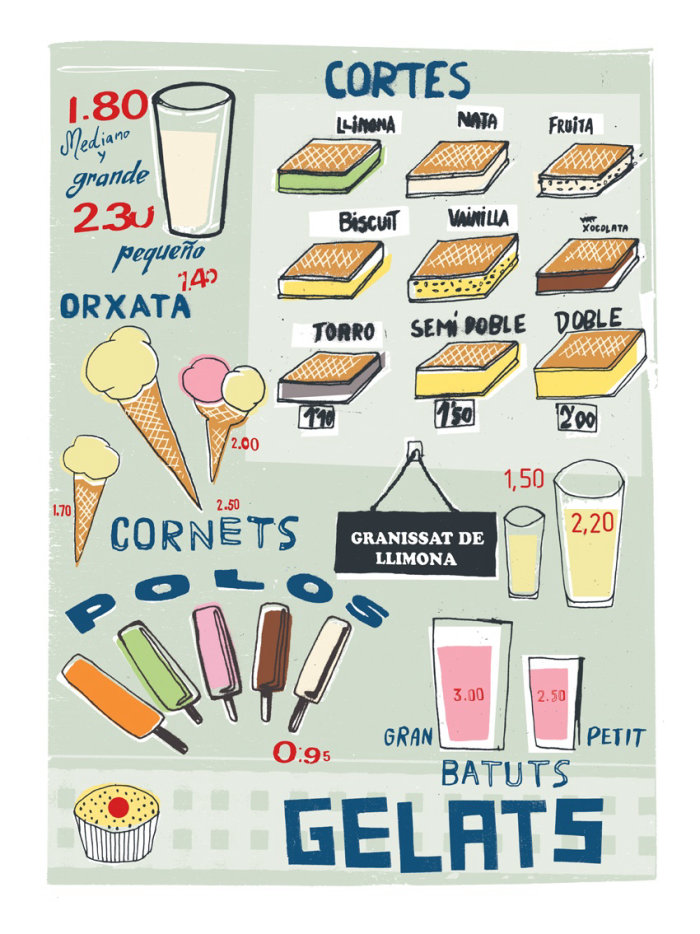Gelats-巴塞罗那冰淇淋海报