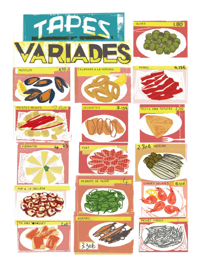 Tapes Variades 餐厅食物菜单