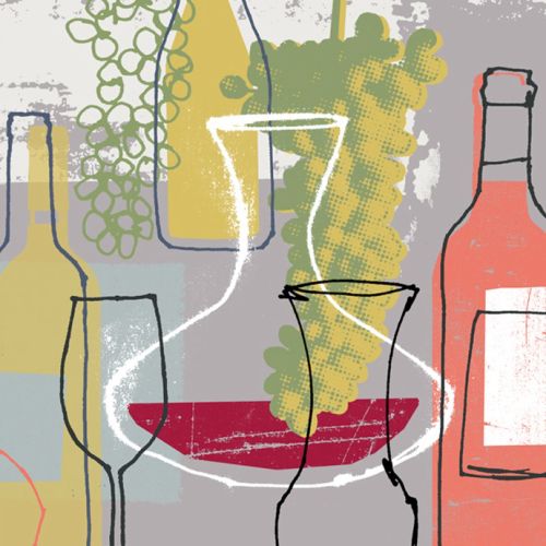 Wine glasses collage art