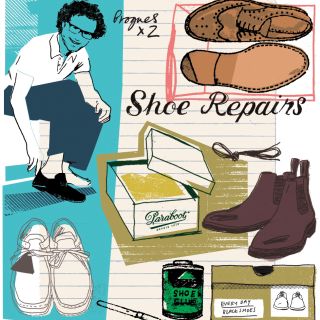 Men's shoe shopping illustration