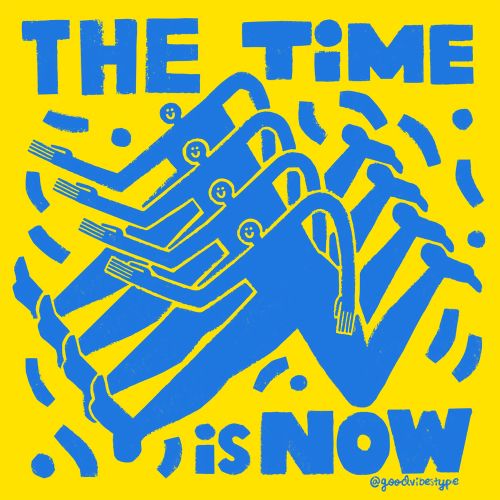 The Time Is Now typography

