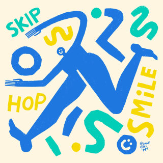 skip hop es tipografía de sonrisa