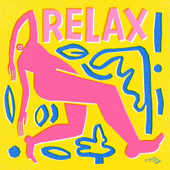 Relaxe animação tipográfica gif de Kelli Laderer