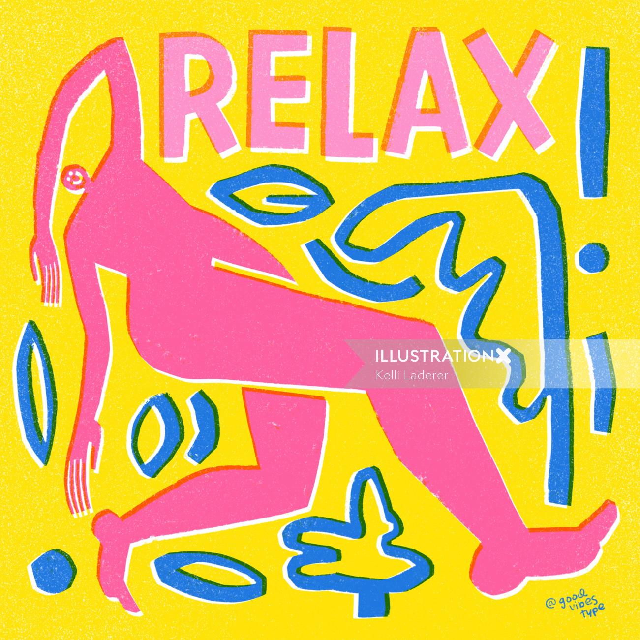 Relaxez l&#39;animation gif typographique par Kelli Laderer