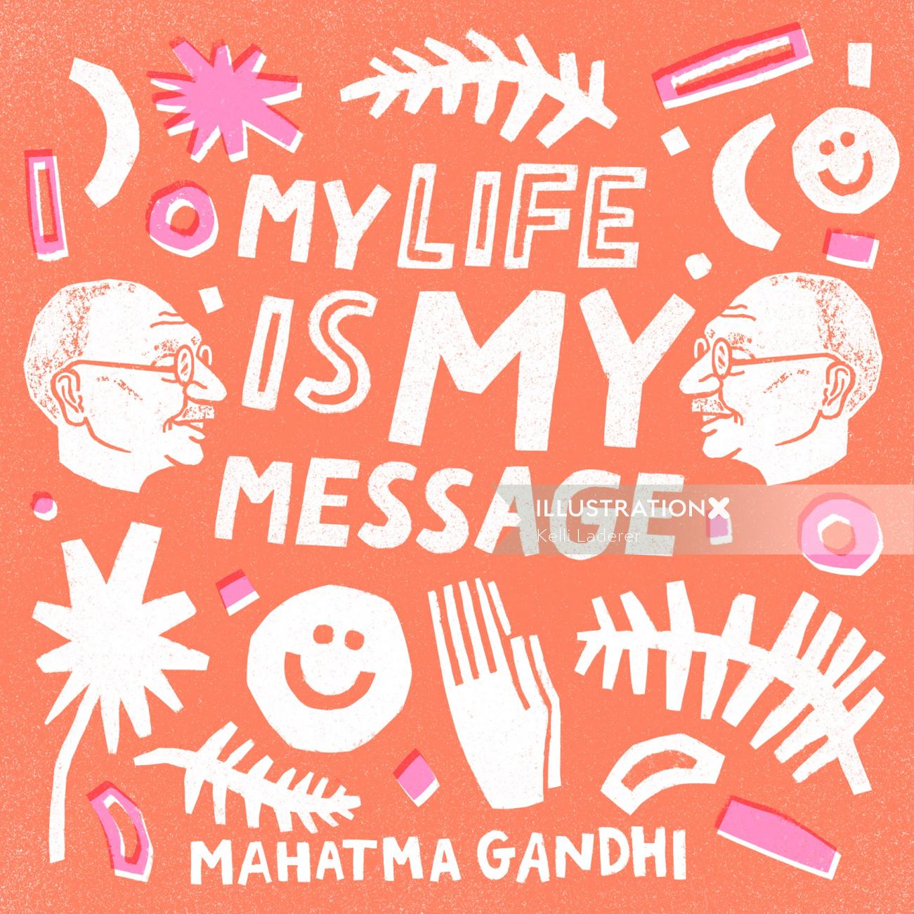 Love my life Mahatma Gandhi cita diseñada por Kelli Laderer