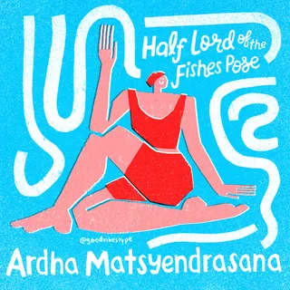 Lettering art of half lord of the fishes pose